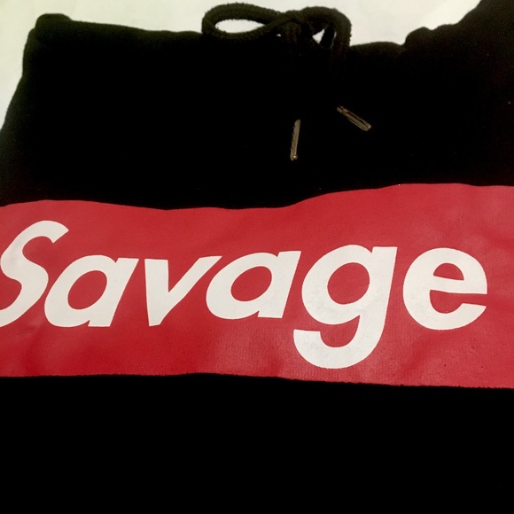 Savage supreme style black hoodie - Picture 1 of 4